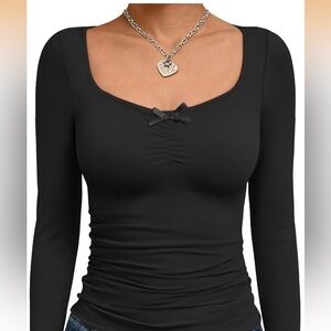 Elegant Black Long Sleeve Top NWT
